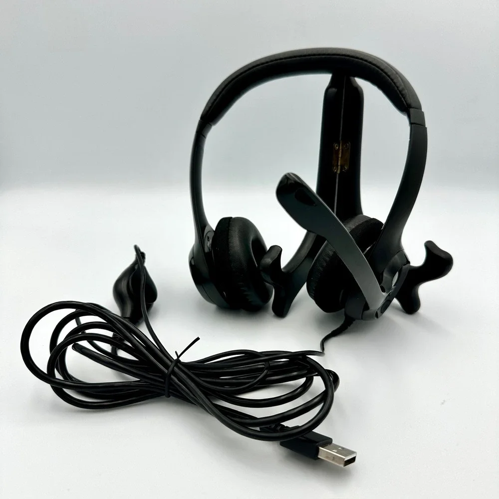 Logitech H390 Wired USB Headset Noise Cancelling Microphone Black Tested